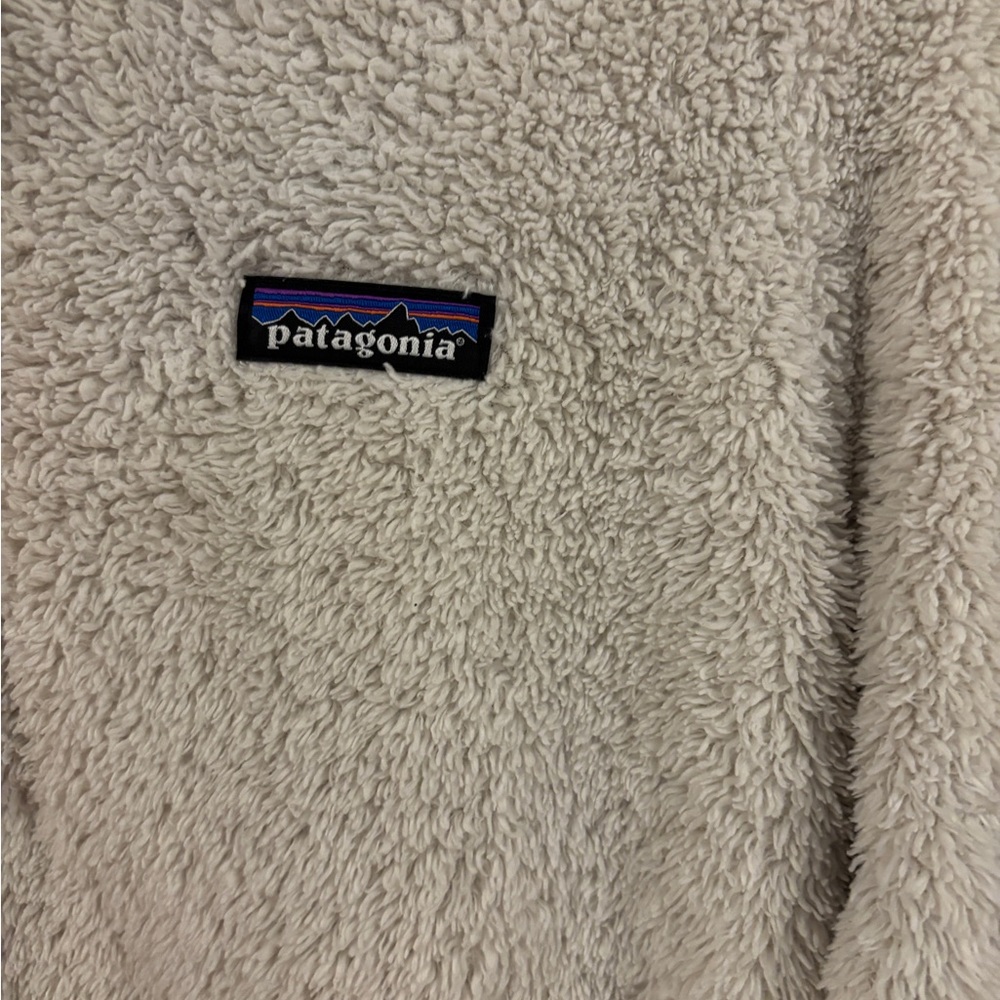 Women’s Patagonia Los Gatos Sherpa, size Medium soft  1/4 zip Birch White - Picture 2 of 5